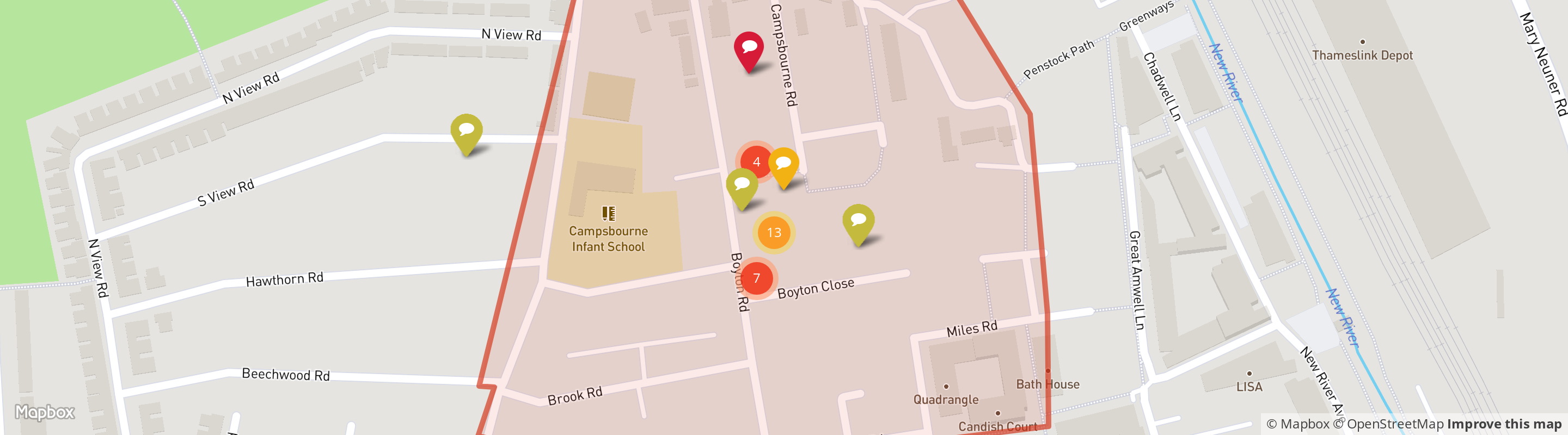Look Back At Campsbourne Estate - Campsbourneestatemap
