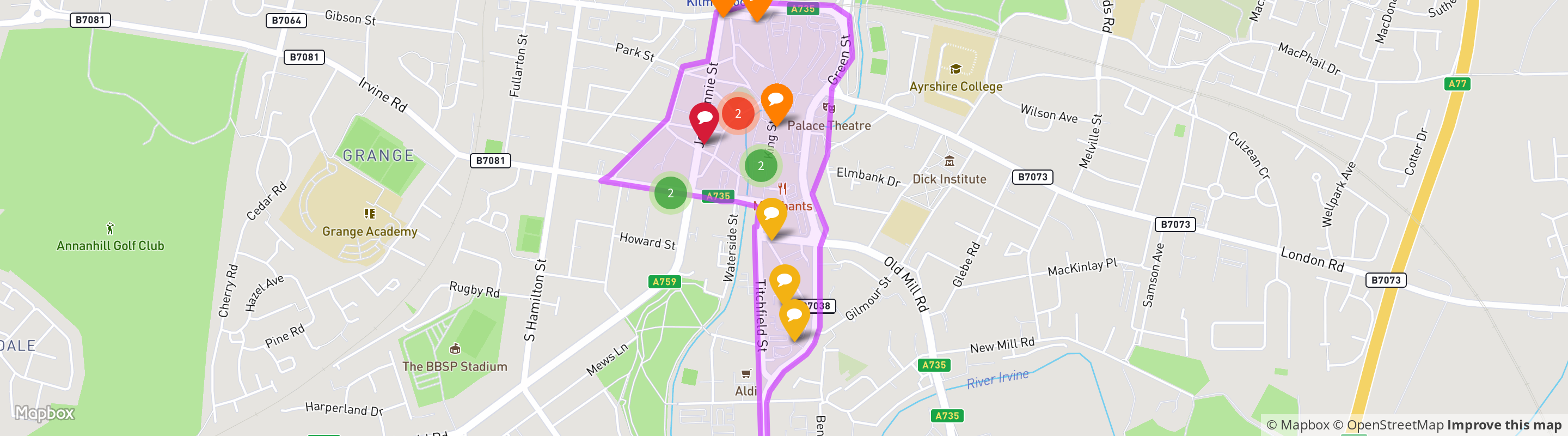 Map Of Kilmarnock Town Centre